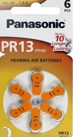 Batterien Für Hörgeräte Panasonic Pr13 1,4 Volt 6 Stück