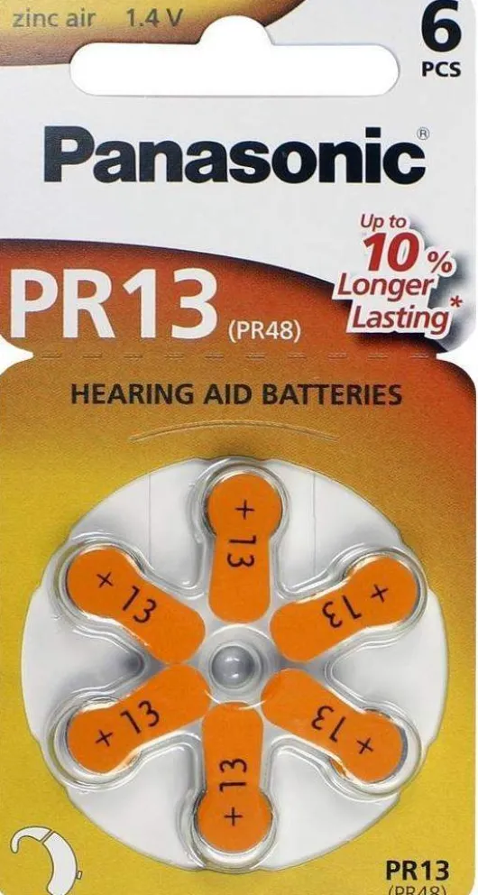 Batterien Für Hörgeräte Panasonic Pr13 1,4 Volt 6 Stück