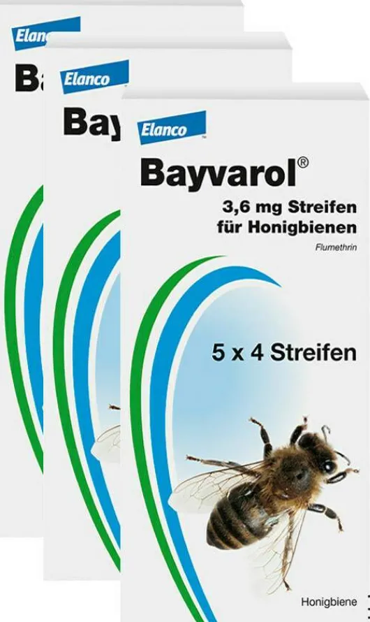 Bayvarol 3,6 mg Streifen für Honigbienen 3 x 5 x 4 Strips