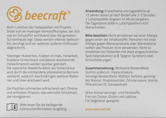 Beecraft Halspastillen Propolis 30 Stück