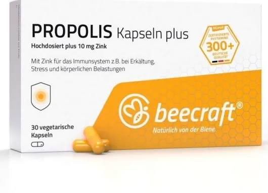 Beecraft Propolis Kapseln Plus 10 mg Zink 30 Stück