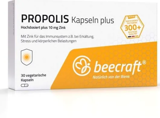 Beecraft Propolis Kapseln Plus 10 mg Zink 30 Stück