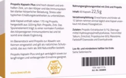Beecraft Propolis Kapseln plus 10 mg Zink 60 Stück