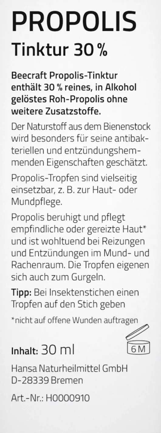 Beecraft Propolis Tinktur 30% 30 ml