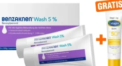 Benzaknen Wash 5 % Suspension 2 x 100 g + gratis Cetaphil Sun Daylong SPF 50+ liposomale Lotion 10 ml