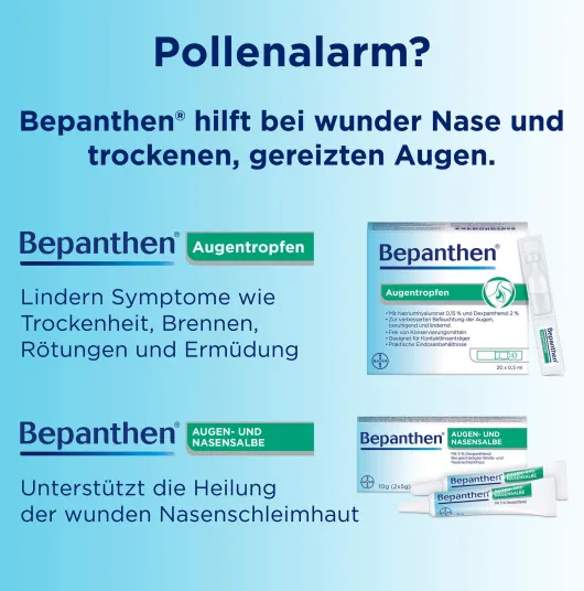 Bepanthen 20 x 0,5 ml Augentropfen + Bepanthen Augen & Nasensalbe 10 g