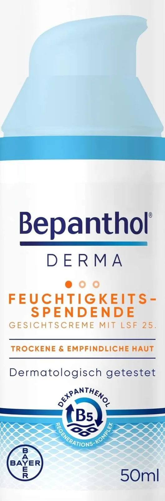 Bepanthol DERMA Feuchtigkeitsspendende Gesichtscreme mit LSF 25 50 ml Pumpflasche