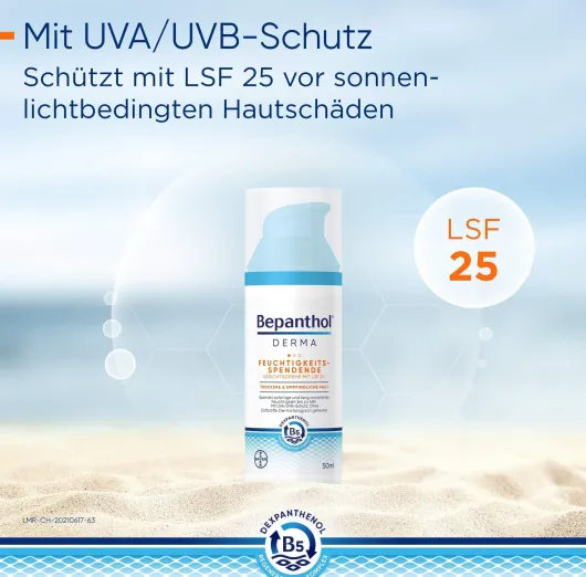 Bepanthol DERMA Feuchtigkeitsspendende Gesichtscreme mit LSF 25 50 ml Pumpflasche