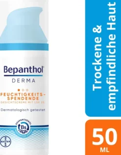 Bepanthol DERMA Feuchtigkeitsspendende Gesichtscreme mit LSF 25 50 ml Pumpflasche