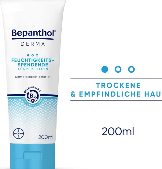 Bepanthol DERMA Feuchtigkeitsspendende Körperlotion 200 ml Tube