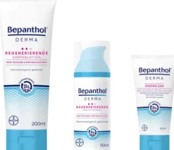 Bepanthol DERMA Regenerierende Körperlotion 200 ml Tube + Derma Gesichtscreme 50 ml + Derma Handbalsam 50 ml