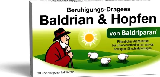 Beruhigungs Dragees Baldrian & Hopfen 60 überzogene Tabletten