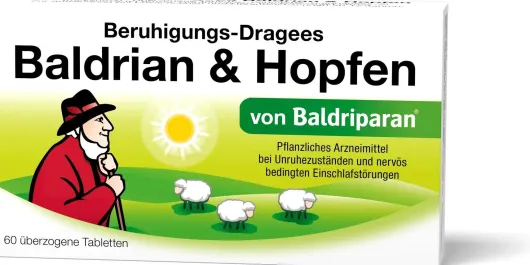 Beruhigungs Dragees Baldrian & Hopfen 60 überzogene Tabletten