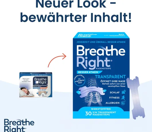 Besser Atmen Breathe Right 30 Nasenpflaster Normal Transparent