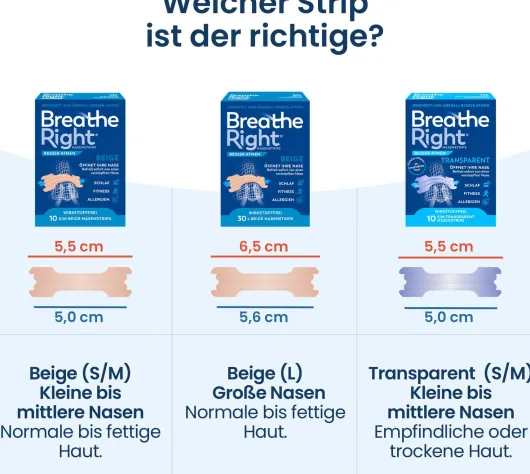 Besser Atmen Breathe Right 30 Nasenpflaster groß beige