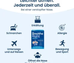 Besser Atmen Breathe Right 30 Nasenpflaster groß beige