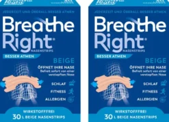 Besser Atmen Breathe Right Nasenpflaster gross beige 2 x 30 Stück