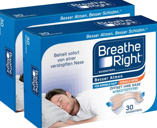 Besser Atmen Breathe Right Nasenpflaster normal beige 2 x 30 Stück
