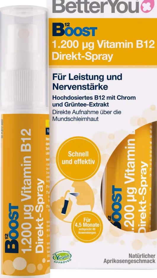 Betteryou Boost Vitamin B12 Direkt Spray Mit Aprikosengeschmack...