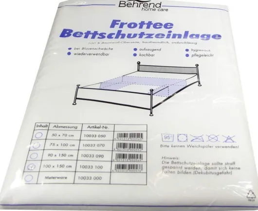 Bettschutzeinlage Frottee 100x150 cm