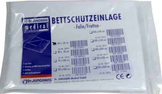 Bettschutzeinlage 40x50cm Folie Frottee