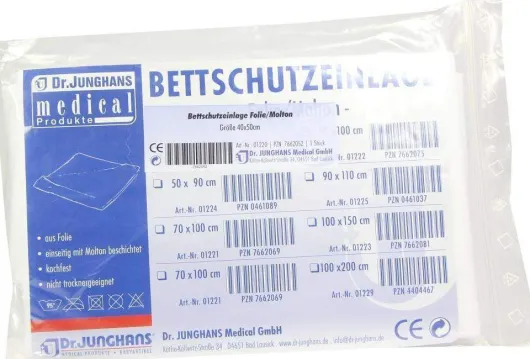 Bettschutzeinlage 40x50cm Folie Molton