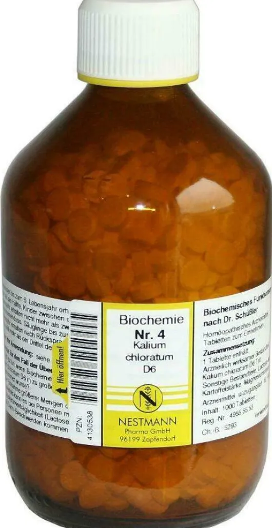 Biochemie 4 Kalium Chloratum D 6 1000 Tabletten