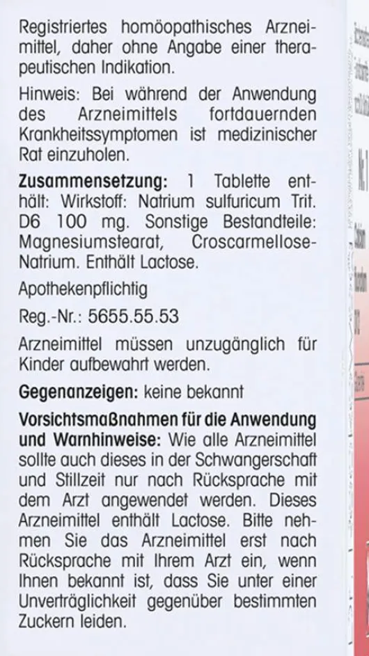 Biochemie 10 Natrium Sulfuricum D 6 Tabletten