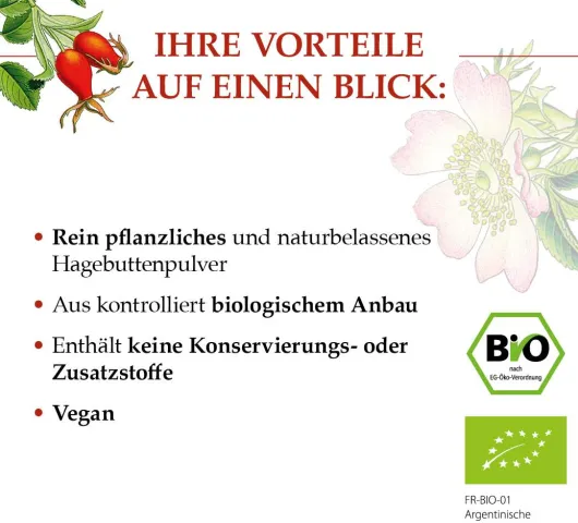 Bio Hagebutten Pulver 250 g