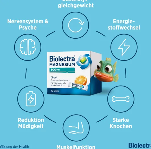 Biolectra Magnesium 300 mg Direct Orangengeschmack 20 Pellet