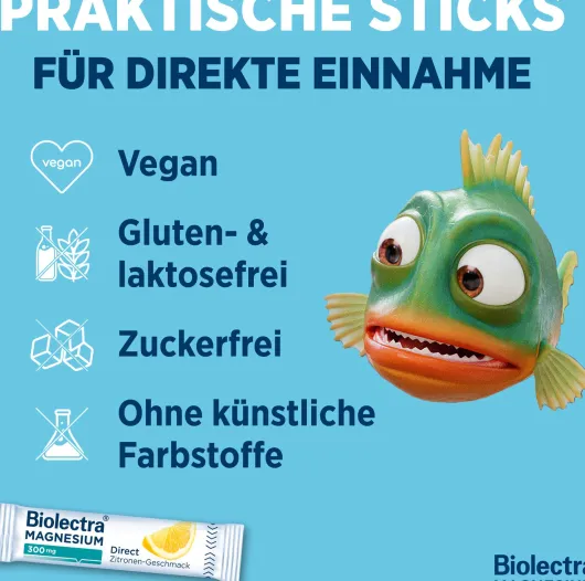 Biolectra Magnesium 300 mg Direct Zitronengeschmack 20 Beutel