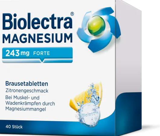 Biolectra Magnesium 243 mg forte Zitronengeschmack 40 Brausetabletten
