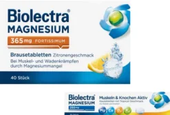 Biolectra Magnesium 365 mg fortissimum Zitronengeschmack 40 Brausetabletten + gratis Magnesium 250 mg 30 Kautabletten
