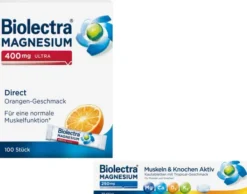 Biolectra Magnesium 400 mg ultra Direct Orangengeschmack 100 Pellets + gratis Magnesium 250 mg 30 Kautabletten