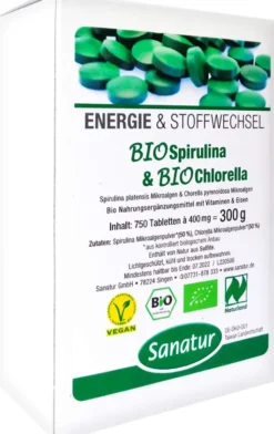 Biospirulina und Biochlorella 2 in 1 Tabletten 750 Stück