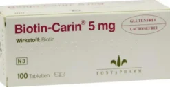 Biotin Carin 5 mg Lactose und Glutenfrei 100 Tabletten