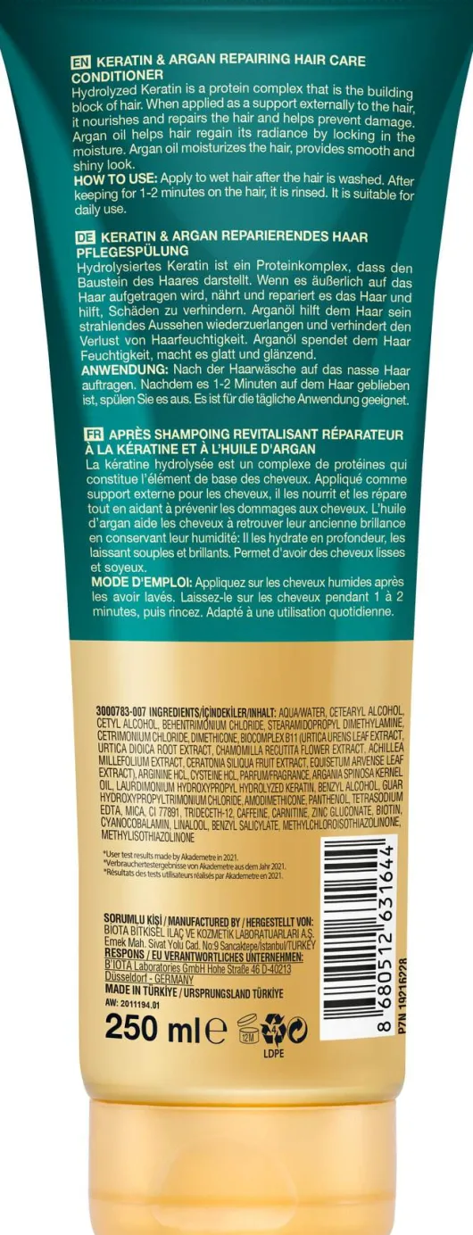 Bioxcin Keratin & Argan Repair Spülung 250 ml