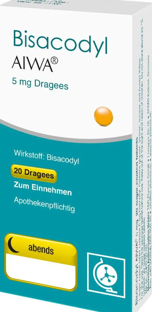 Bisacodyl Aiwa 5 mg 20 Dragees