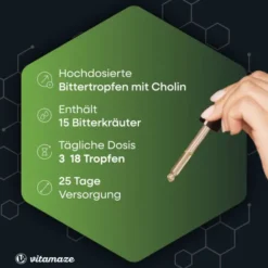 Bitter Tropfen 15 Kräuter + Cholin ohne Alkohol 50 ml