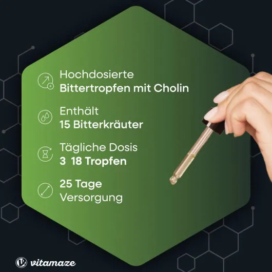 Bitter Tropfen 15 Kräuter + Cholin ohne Alkohol 50 ml