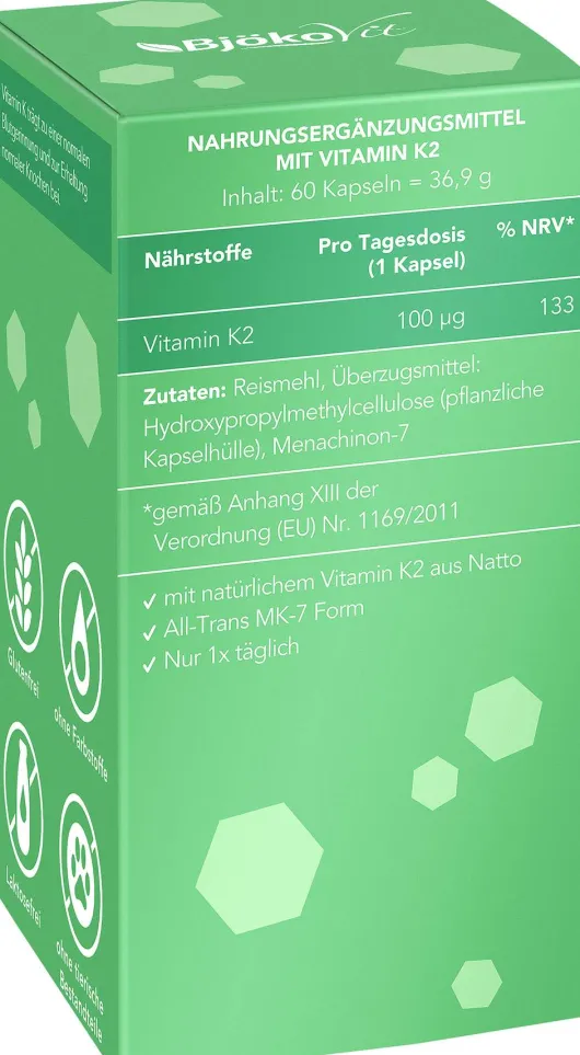Bjökovit Vitamin K2 Mk-7 All-Trans Kapseln 60 Stück
