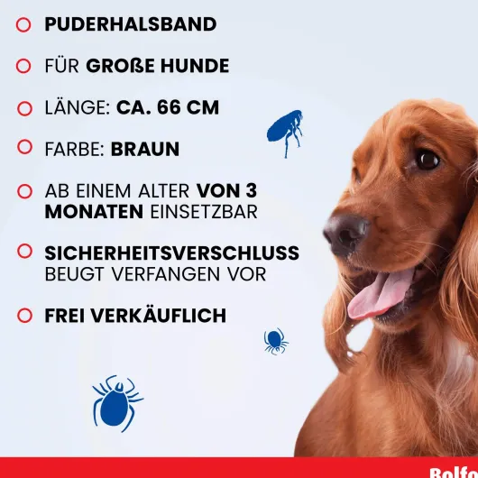 Bolfo Flohschutzband braun für große Hunde 1 Halsband