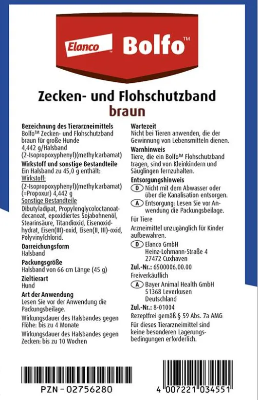 Bolfo Flohschutzband braun für große Hunde 1 Halsband