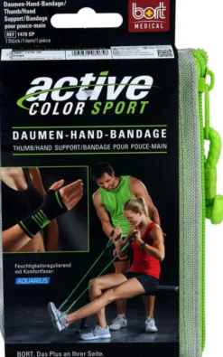 Bort Activecolor Sport Daumen Hand Band. L Schwarz Grau 1 Stück