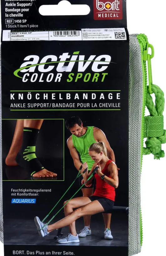 Bort Activec Sport Knöchelbandage Schwarz Grau Gr. M 1 Stück