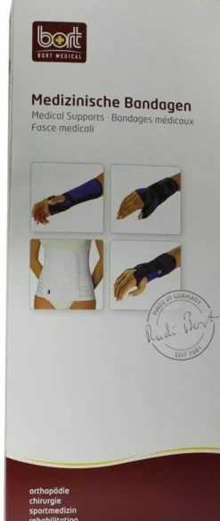 Bort Arm Handgelenkstütze Mit Aluschiene Rechts Large Blau-Schwarz