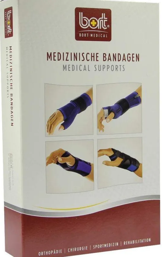 Bort Handgelenkstütze Mit Aluschiene Rechts Medium Blau 1 Stück