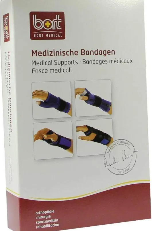 Bort Handgelenkstütze Mit Aluschiene Links Large Blau