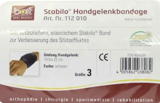 Bort Stabilo Handgelenkbandage Gr.3 Schwarz