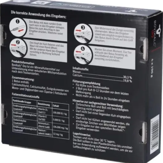 Bovikalc Dry Mineralfuttermittel für Kühe 4 x 1 Bolus